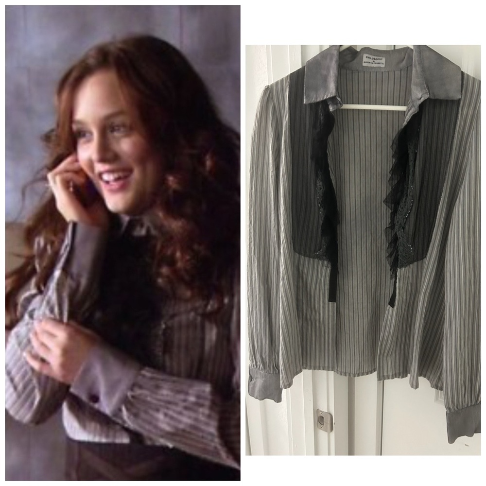 Gray Alberta Ferretti Top ASO Blair Waldorf on Gossip Girl Size 8
